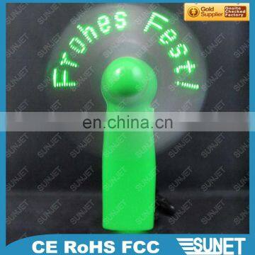 remote controlled programmable led message wireless led mini fan
