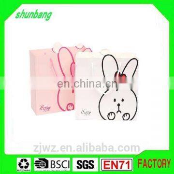 2015 cheap rabbit pattern papers handle bag with paper string