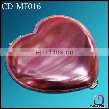 gift heart shape aluminum compact makeup mirror for promotion CD-MF016