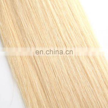 22 inches human hair weft blonde color with competitive price