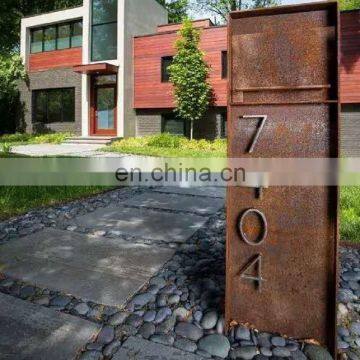 Outdoor Laser Cut Corten Steel Signs Rusted Garden Art photo-5