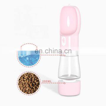Wholesale Factory Manufacturer Custom Logo Plastic Travel Drink Feeder Portable 2 In 1 Pet Dog Water Food Bottle For Dog photo-2