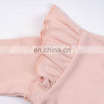 Warm and Comfortable Pink Ruffled Long-sleeved Bodysuit Baby Girl photo-3