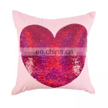 Custom Design Reversible Sequins Heart Mermaid Magic Cushion Pillow Covers Decorative photo-2