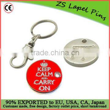 supermarket cart coin keychains/ shopping cart token coin keychain