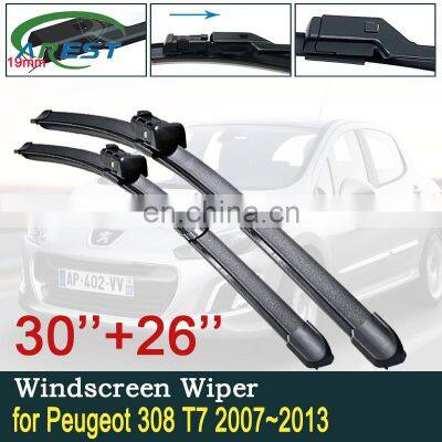 for Peugeot 308 308SW 308CC MK1 T7 2007~2013 Car Wiper Blades Front Windscreen Wipers Car Accessories 2008 2009 2010 2011 2012