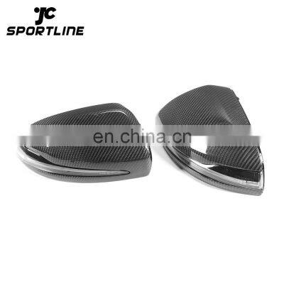 Replacement Carbon Side Door Mirror Covers Caps for Mercedes W205 14-15