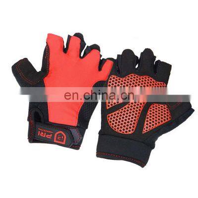 HANDLANDY Fitness Gym Training Gloves Red Foam Padded Palm Outdoor Workout Bike Gym Custom Other Sports Fingerless Cycling Glove