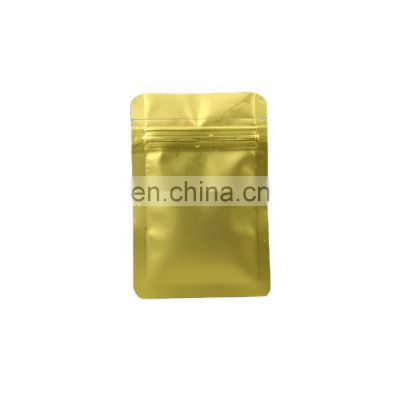 Wholesale food grade accept custom logo printed stand up aluminum foil gold zipper bag