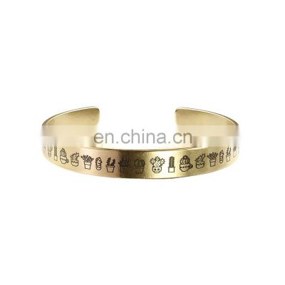 Hard brass bracelet Cactus No. 1. Thickness 2 mm