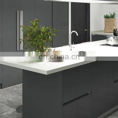 2021 Luxury MDF Wood Pantry Cabinet Black Lacquer Kitchen Modern Designs Kitchen Cabinets photo-4