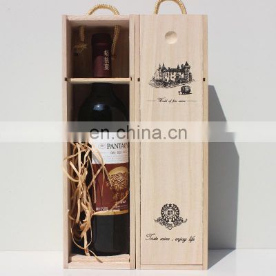 Factory Price pine paulownia Single wooden Wine Box