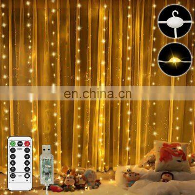 USB 3*3M 300 LED Window Lights String Led Fairy Curtain String Light