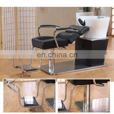 Shampoo Bed Barber Shop Special Shampoo Bed Deep Ceramic Basin Half Lying Flush Bed photo-4