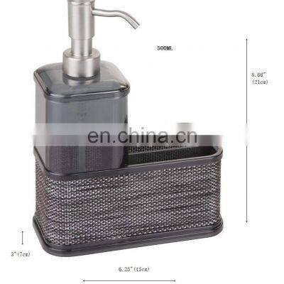Plastic Kitchen Sink Countertop Liquid Dish Soap Dispenser Pump Bottle Caddy With Storage Compartment photo-2