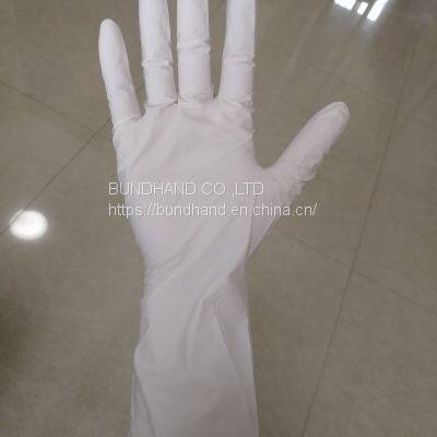 Long Cuff Whie Nitrile Disposable Gloves For Medical Industry Factory photo-3