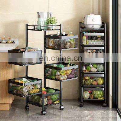 Home Accessories Kitchen Organizer With Wheels 3/4/5 Tier Bathroom Kitchen Storage Rack Trolley Rack photo-3