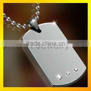 shiny crystal dog tag pendant with wholesale price