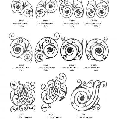 Wrought Iron Components Forged Elements Decoration Motif Panels for Gate Railing Handrail Balustrade