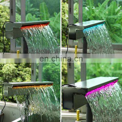 Stainless Steel 304 Wall Hung Sheer Curtain Water Descent High Stability Reliable LED Pool Fountain Waterfall For Wholesale