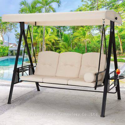 patio big size three seat outdoor swing hanging chair