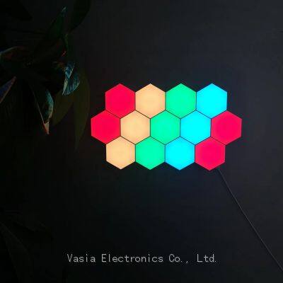 6pcs Honeycomb Quantum Lamp Smart Sensor Diy Geometric Colorful Wall Led Modular Night Hexagon Touch Light