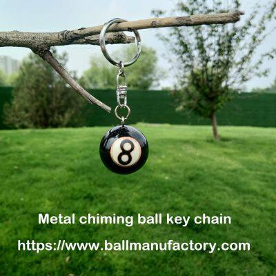 Metal key chains with number 8 cloisonne  black  Chinese baoding chiming ball as special promotion gifts