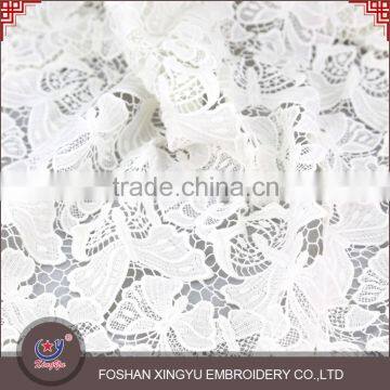 Top quantity new product leaves pattern bulk white dress making indian embroidery fancy laces fabric