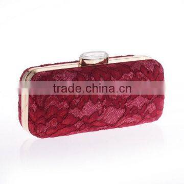 wedding clutch bag metal frame lace bag for lady