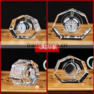 2015 crystal with clock Holiday Christmas Gift Present crystal glass clock