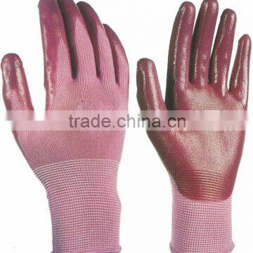 Nitrile coated glove,safety gloves nitrile coated with 13gauge