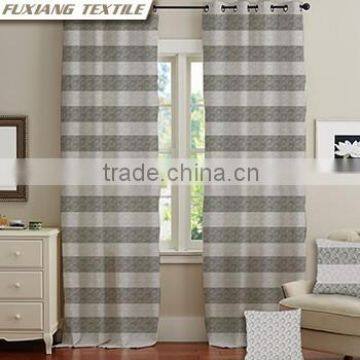 100% Polyester printed faux linen 8 grommets window curtain