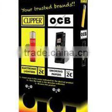 2 Columns Vending Machine for Rolling Paper and Lighters, OCB + Clipper