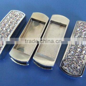 10mm Many Rhinestones Pane Rectangular Block Shape Slide Charms photo-2