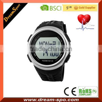 Touch Pulse Heart Rate Watch 6 in 1 Wrist Watch Pedometer Led Watch Sport Stainless Steel Back