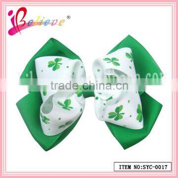 Made in China grosgrain clover ribbon bow tie adjustable clip for brand promotion (SYC-0017)