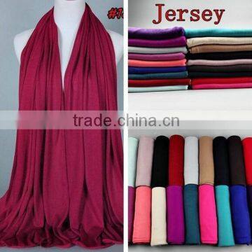 Wholesale Fashion Solid Color Plain Elastic Cotton Muslim Jersey Hijab