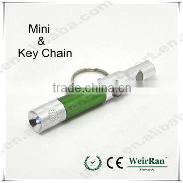 (1500069) Wholesale OEM Portable Mini 4*AG13 Battery Cpmpass Keychain with Flahslight