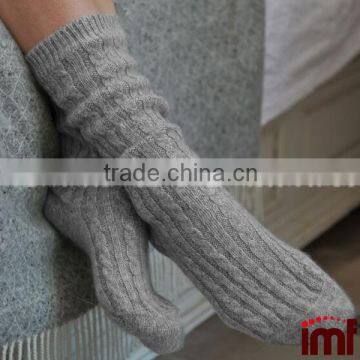 Knit Ribbed Socks,Cashmere Bed Socks