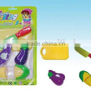 Children kitchen toys with cutting fruit