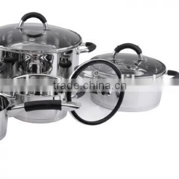 10 pcs silicon double handle cookware set with induction bottom