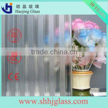 Haojing 3mm-6mm clear flora figured nashiji pattern glass