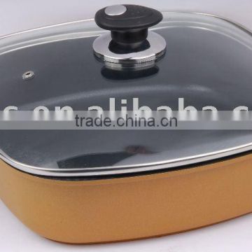 24cm Die Cast Aluminium Square pan with Induction Bottom