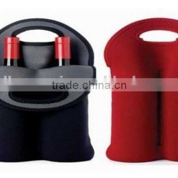 Two Wine Bottle Cooler Holder Neoprene photo-2