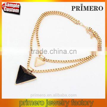 Fashion Bohemia Style Unique Jewelry Triangle Gems Bib Necklace & Pendants