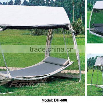 Patio Furniture Rattan Sun Lounger with Canopy