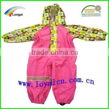 children pink waterproof rain jumpsuits