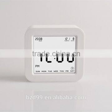 Best Teenager Home Promotional Gift OEM Multi-function Smart Digital Rotation Control Auto Light LCD Bedside Alarm Table Clock photo-4