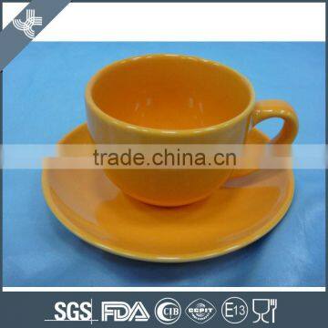 Fashionable and beautiful design 100cc porcelain orange coffee cup and saucer