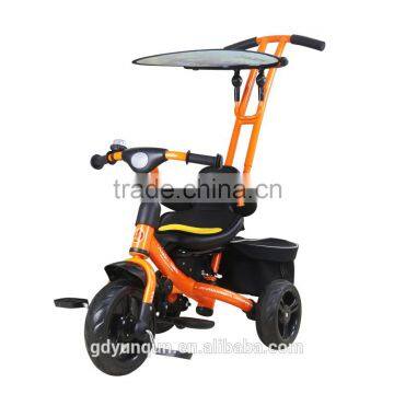 Baby Tricycle/quality baby stroller/baby bicycle with pedals, rear bags, sun-fender, bell ring/ children bike YQ10-36